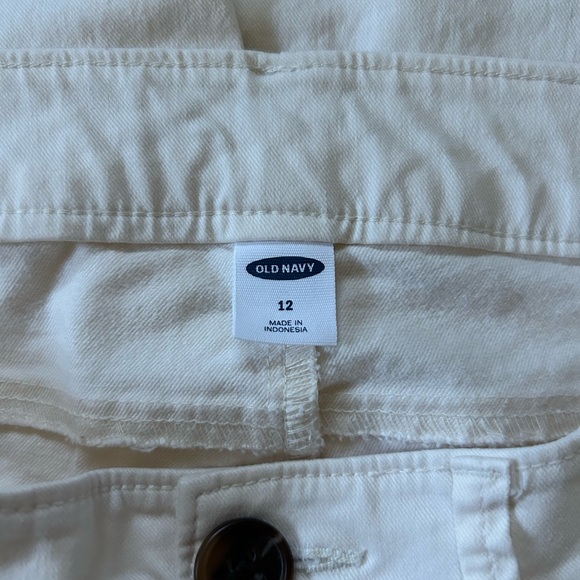 Old Navy Wide Leg Crop Chino Cream Color Size 12 - Picture 6 of 6